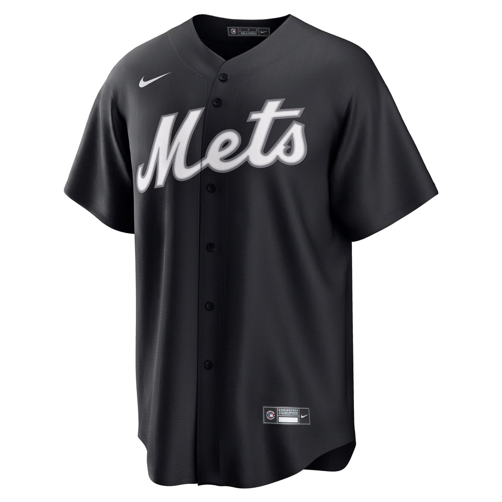 Men's New York Mets Francisco Lindor Nike Black Replica Player Jersey - 5