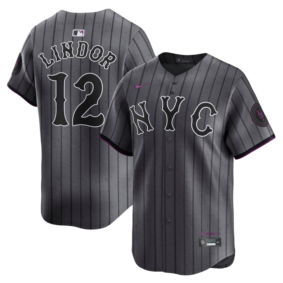 Men's New York Mets Francisco Lindor Nike Gray City Connect Limited Player Jersey - 2