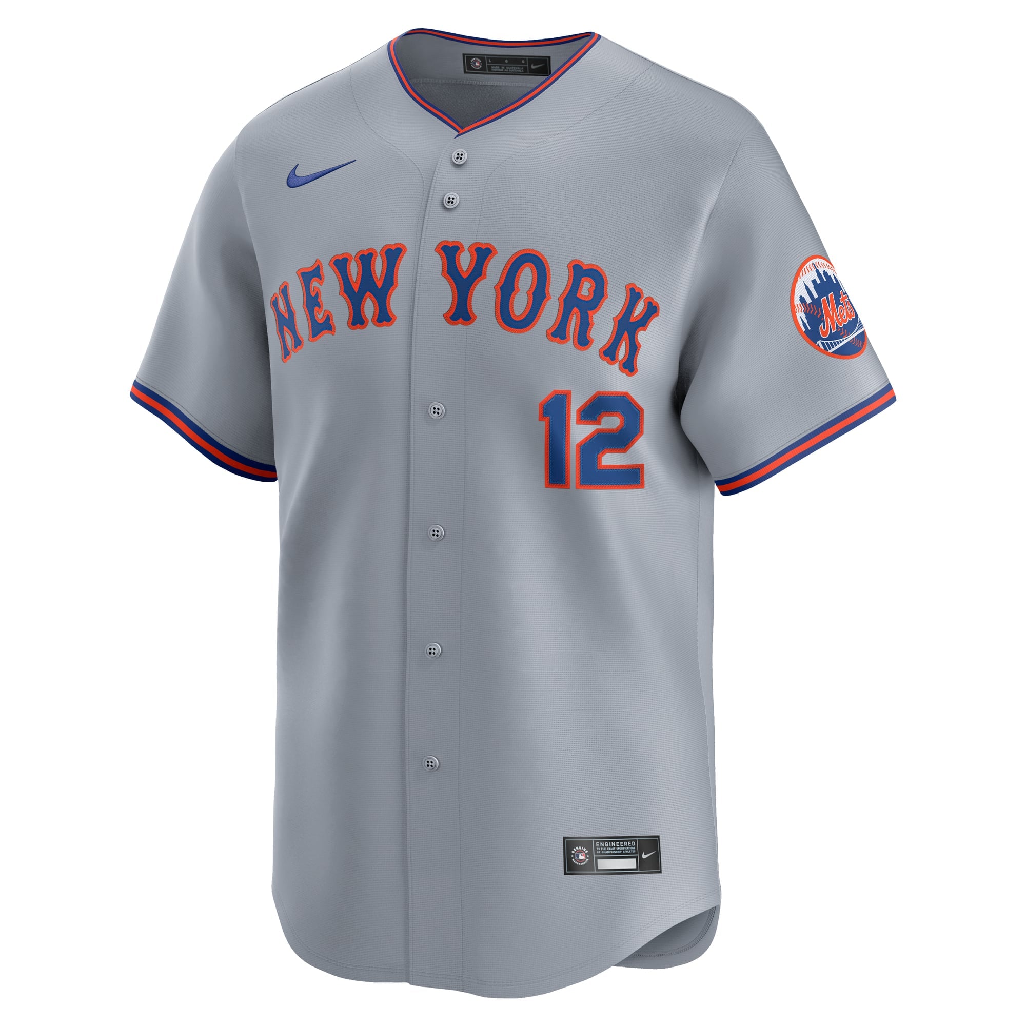Men's New York Mets Francisco Lindor Nike Gray Road Limited Player Jersey - 3
