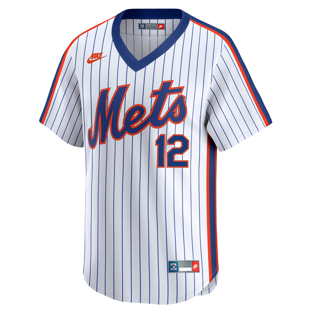 Men's New York Mets Francisco Lindor Nike White Throwback Cooperstown Collection Limited Jersey - 3