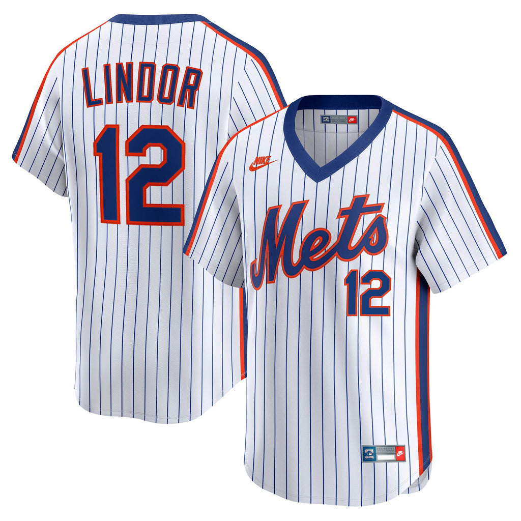 Men's New York Mets Francisco Lindor Nike White Throwback Cooperstown Collection Limited Jersey