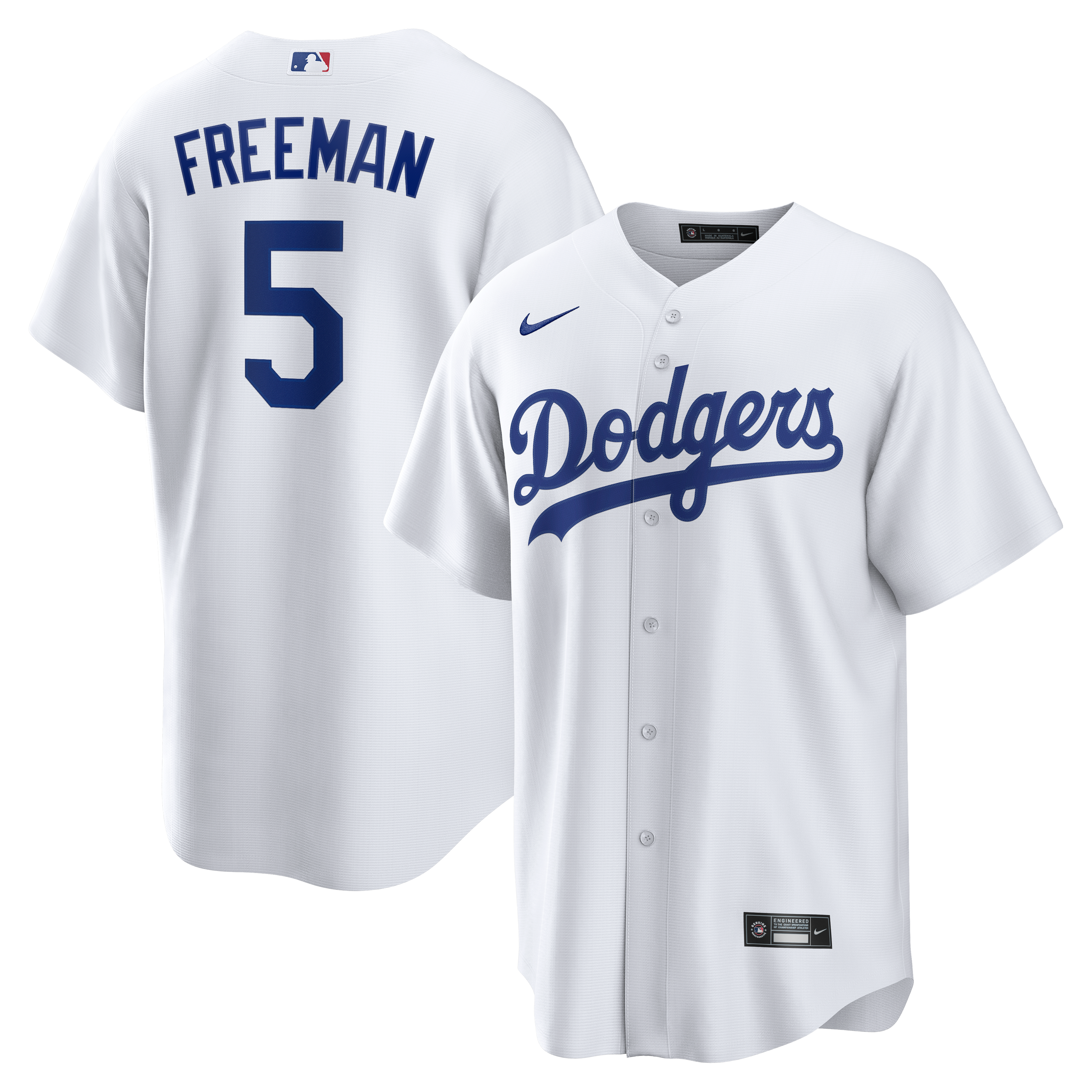 Men's Los Angeles Dodgers Freddie Freeman Nike White Home Replica Jersey - 2