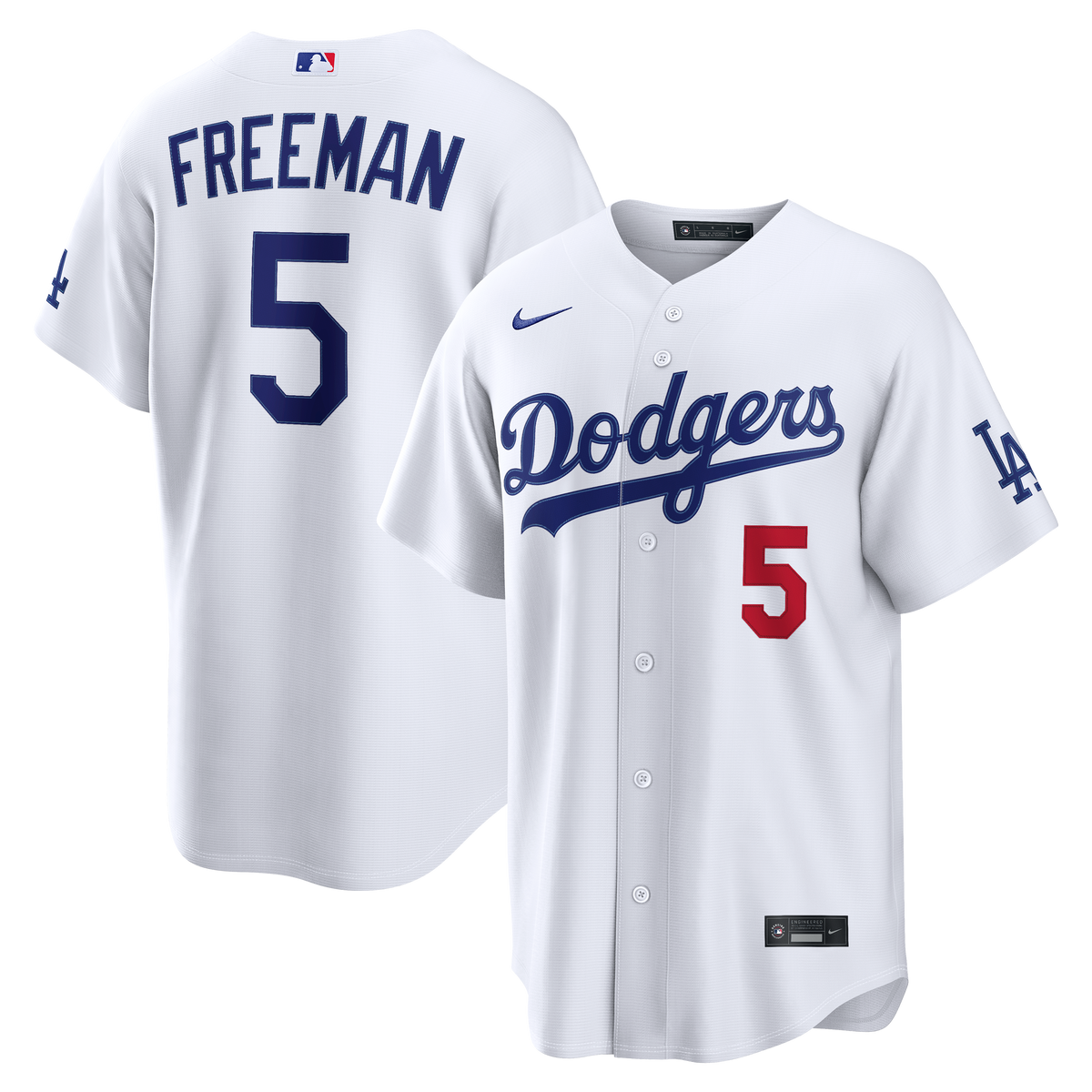 Men's Los Angeles Dodgers Freddie Freeman Nike White Home Stadium Jersey - 2
