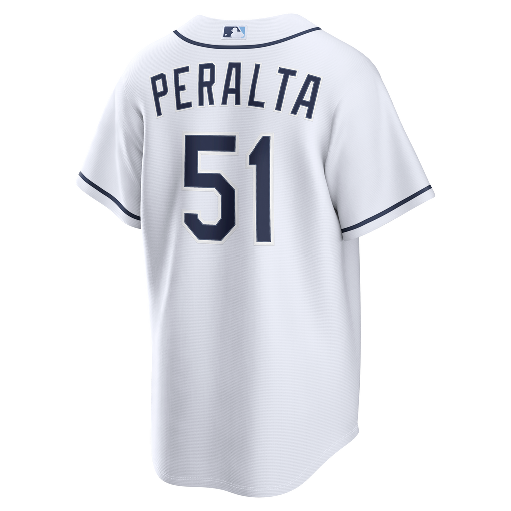 Men's Tampa Bay Rays Freddy Peralta Nike White Home Replica Jersey - 4