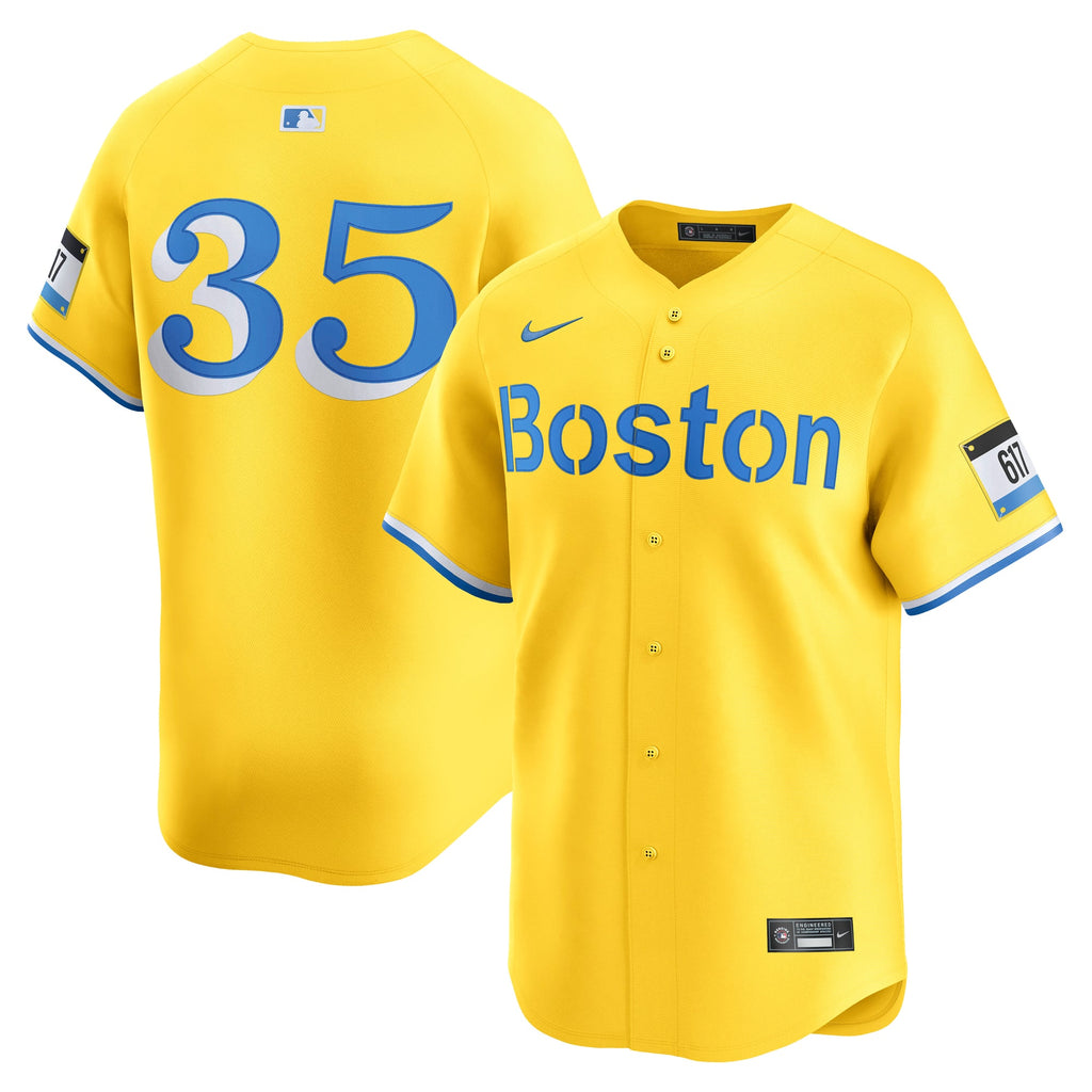 Men's Boston Red Sox Garrett Crochet Nike Gold Alternate Limited Jersey