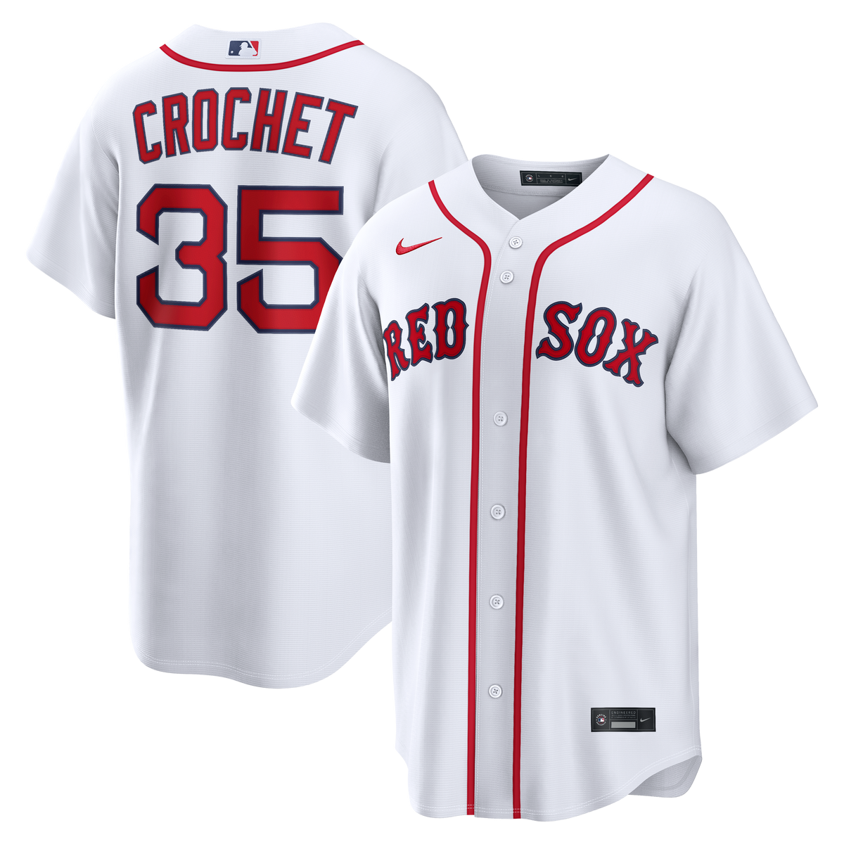 Men's Boston Red Sox Garrett Crochet Nike White Home Replica Jersey