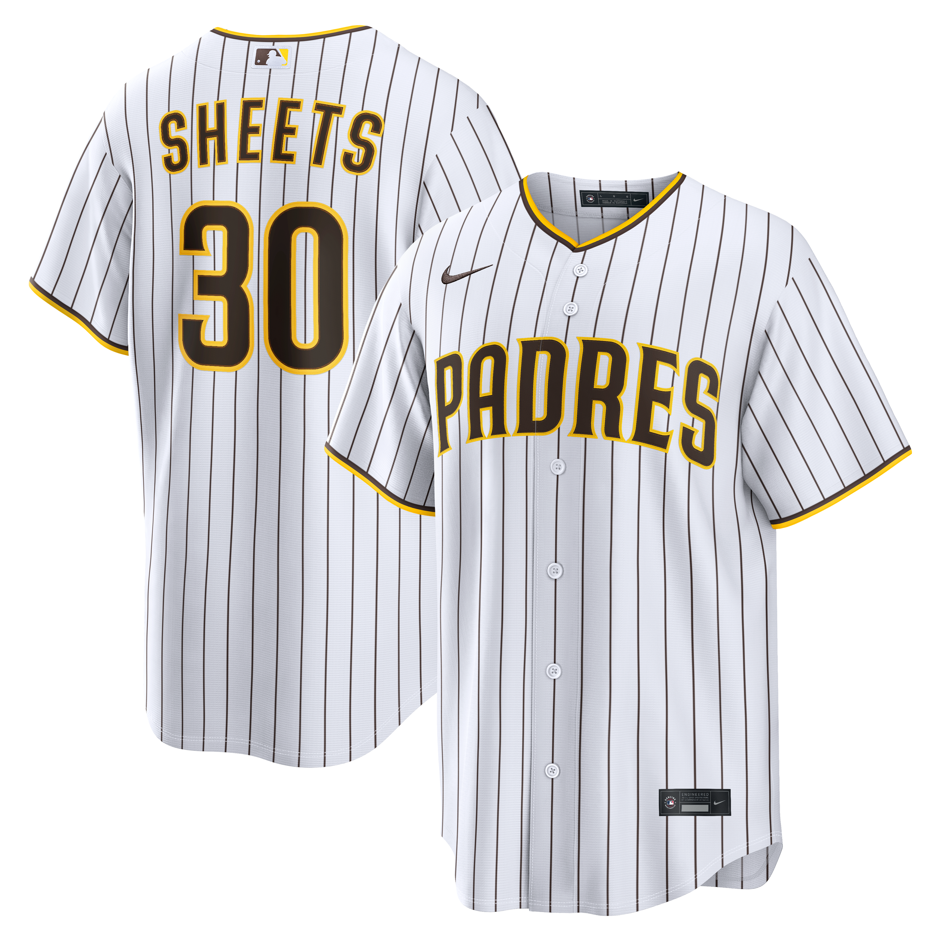 Men's San Diego Padres Gavin Sheets Nike White Home Replica Jersey - 2
