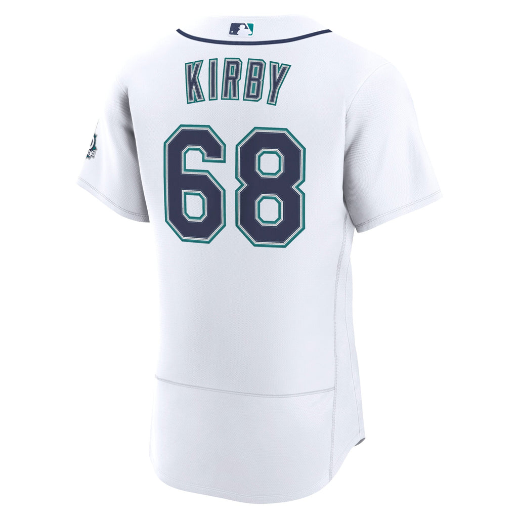 Men's Seattle Mariners George Kirby Nike White Home 50th Season Authentic Jersey - 4