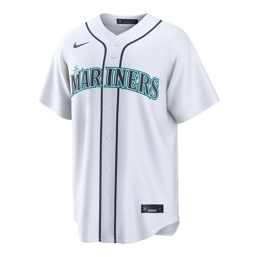 Men's Seattle Mariners George Kirby Nike White Home Replica Jersey - 3
