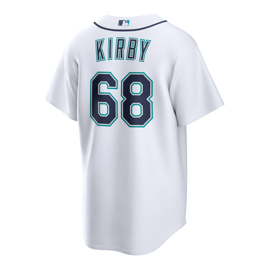 Men's Seattle Mariners George Kirby Nike White Home Replica Jersey - 4