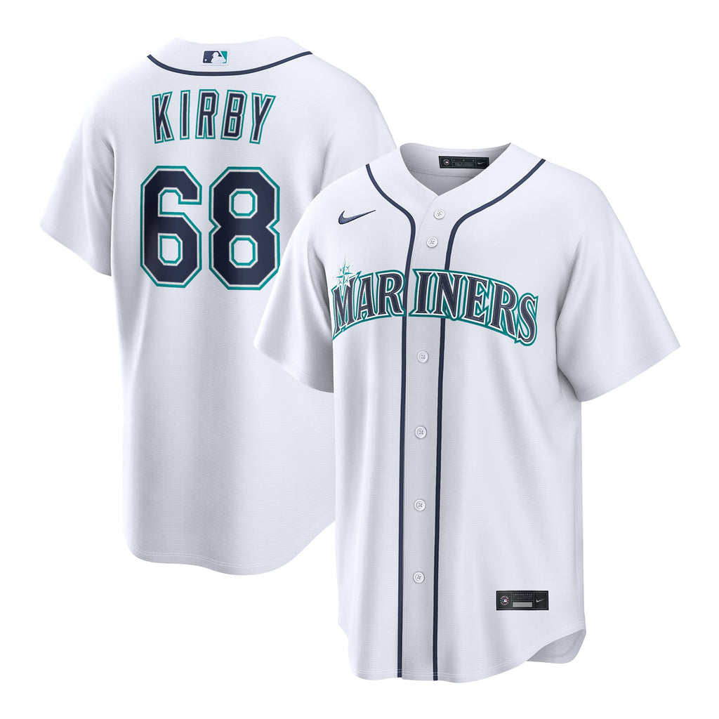 Men's Seattle Mariners George Kirby Nike White Home Replica Jersey