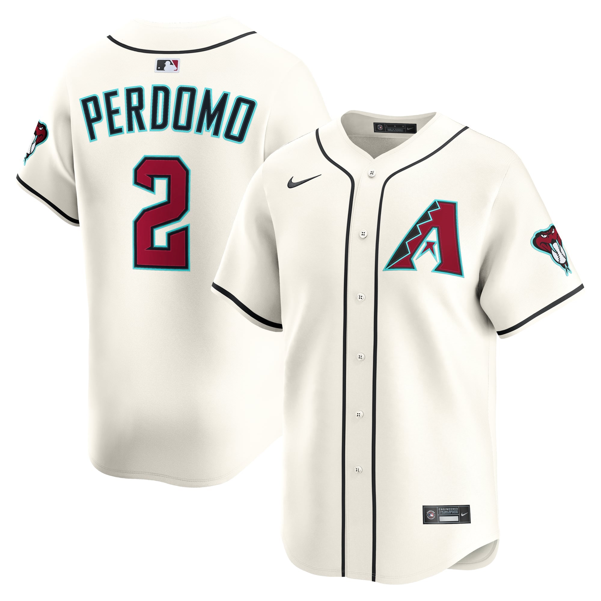 Men's Arizona Diamondbacks Geraldo Perdomo Nike Cream Home Limited Player Jersey - 2