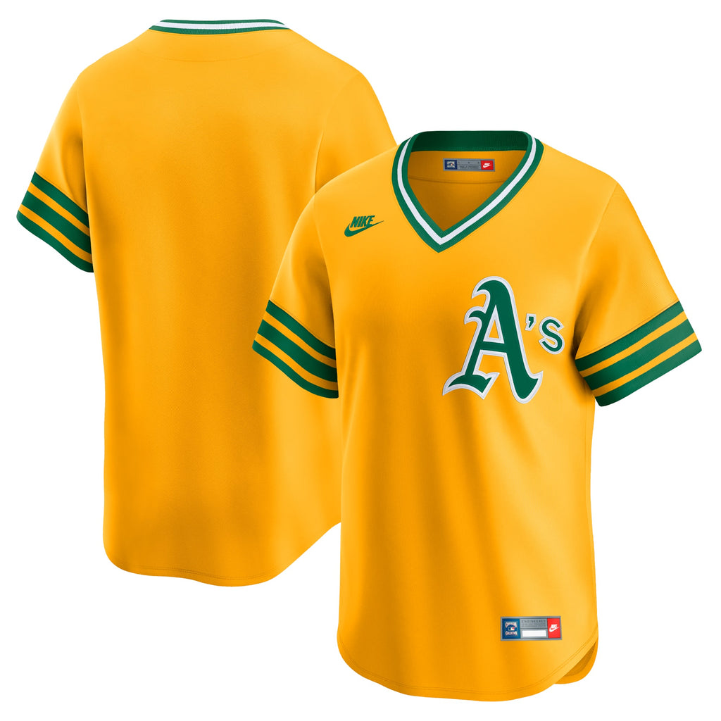 Men's Athletics Nike Gold Cooperstown Collection Limited Jersey - 2