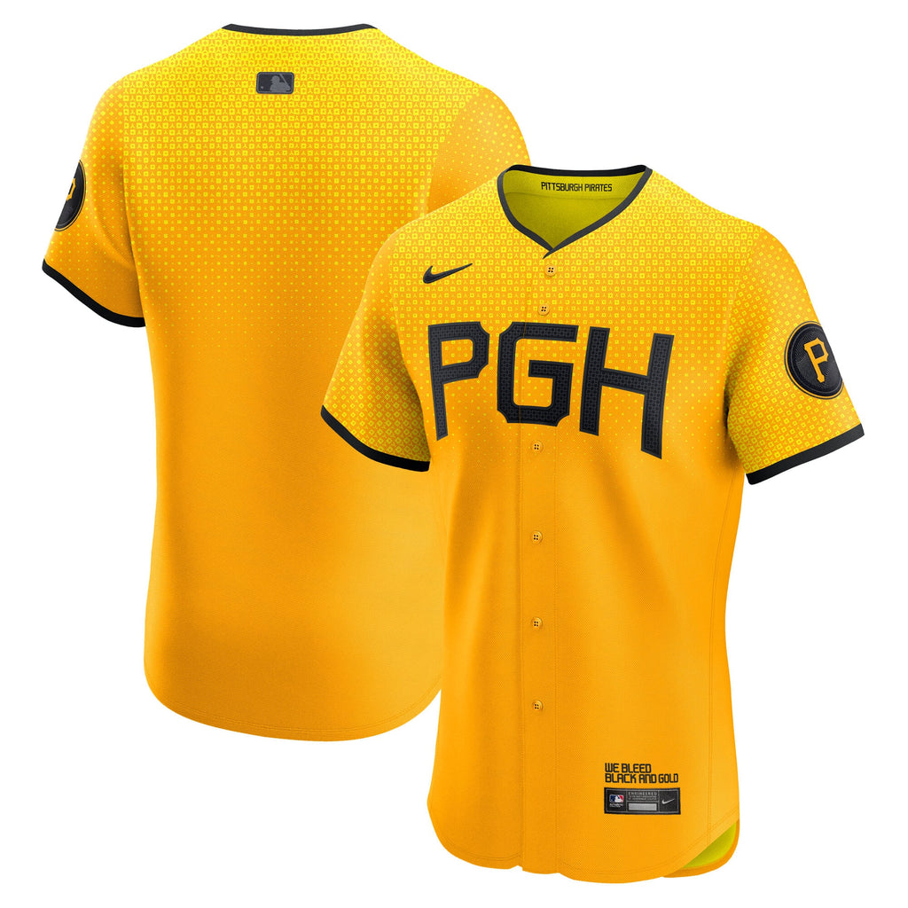 Men's Pittsburgh Pirates Nike Gold City Connect Elite Jersey - 2