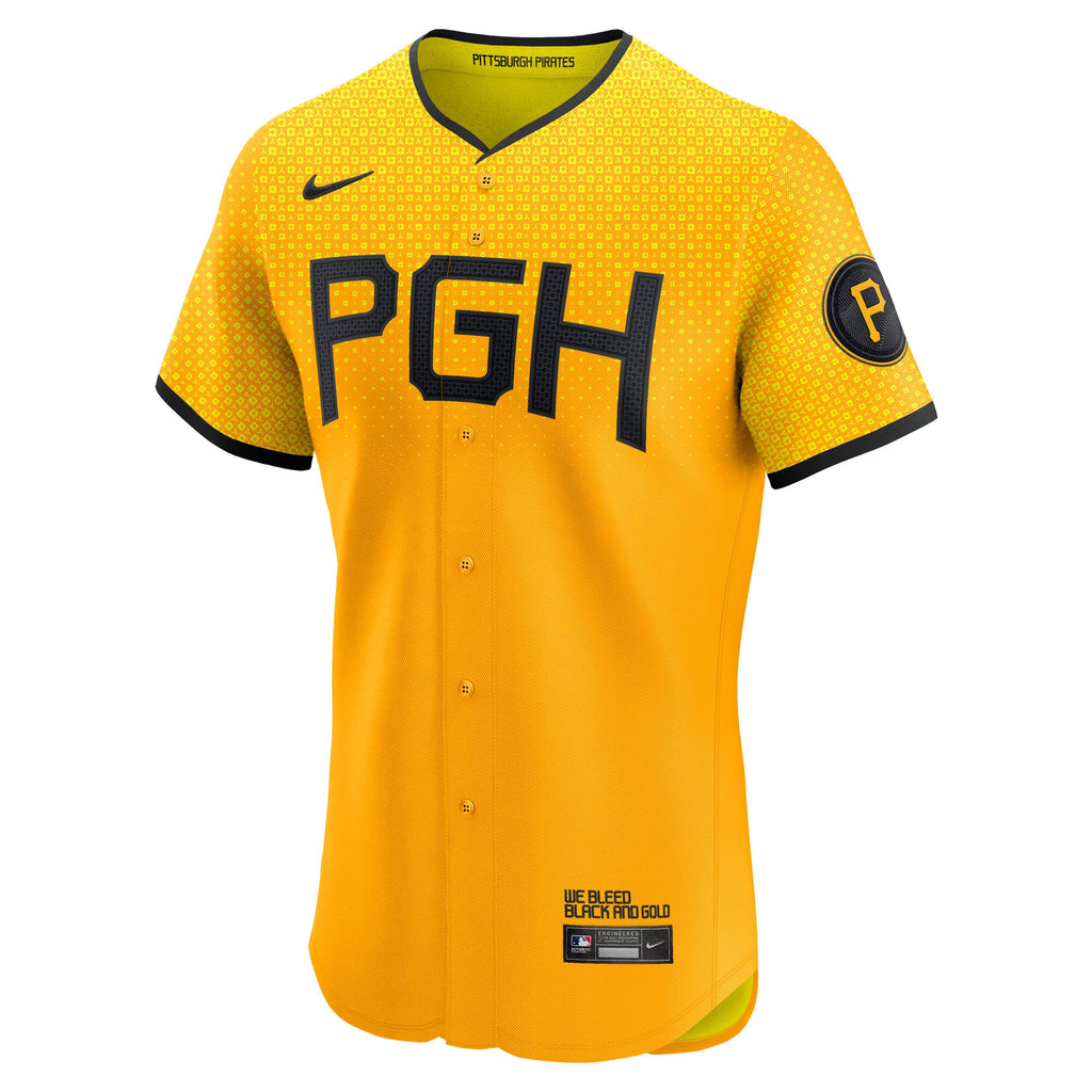 Men's Pittsburgh Pirates Nike Gold City Connect Elite Jersey - 3