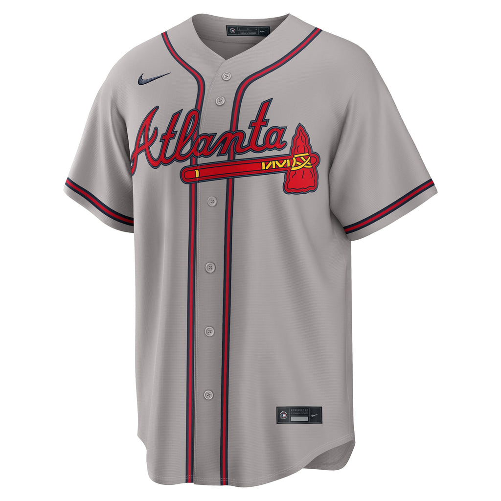 Men's Atlanta Braves Nike Gray Road Replica Jersey - 3