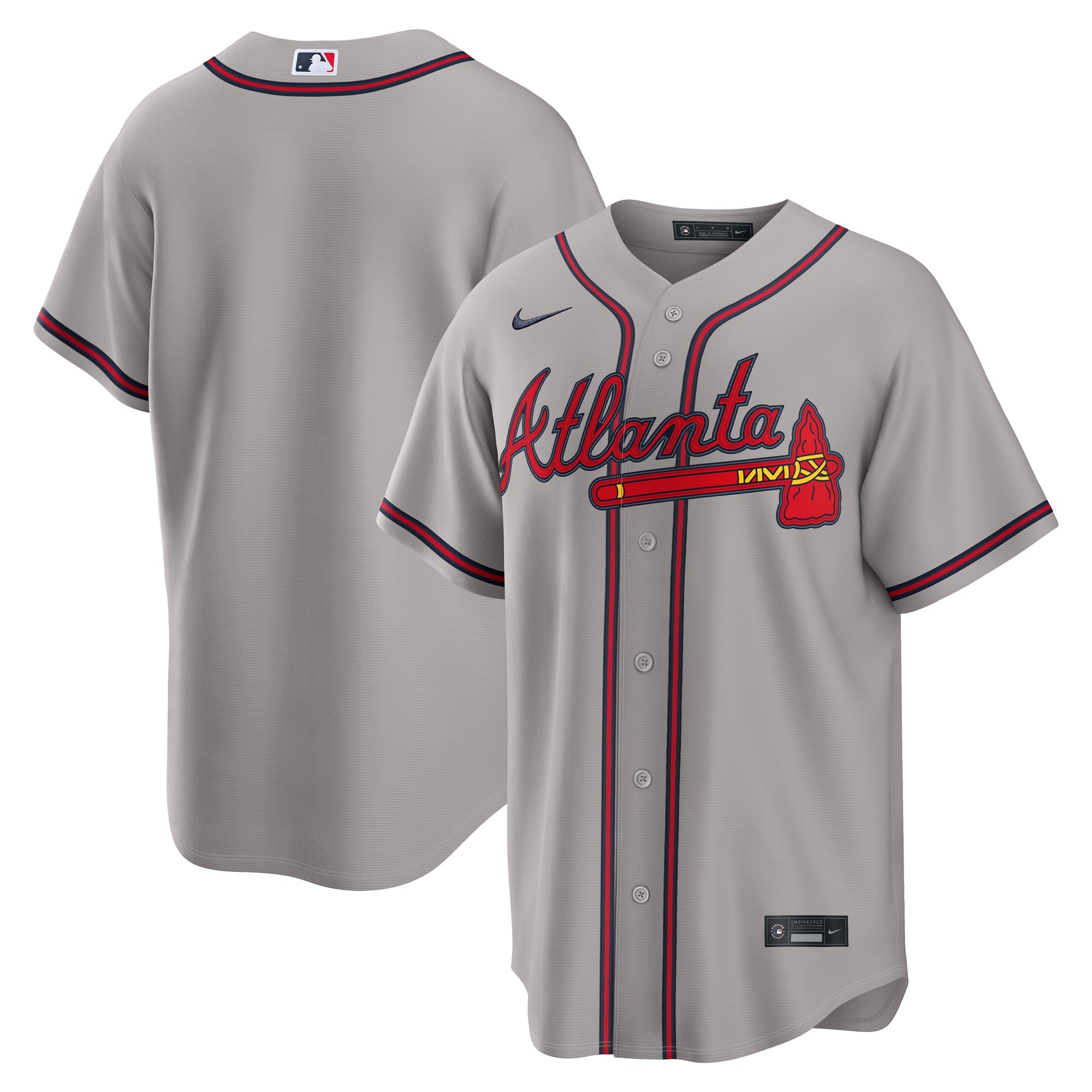 Men's Atlanta Braves Nike Gray Road Replica Jersey