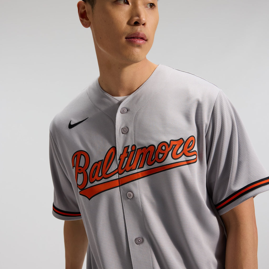 Men's Baltimore Orioles Nike Gray Road Replica Team Jersey - 8