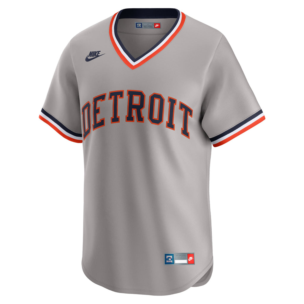 Men's Detroit Tigers Nike Gray Cooperstown Collection Limited Jersey - 3