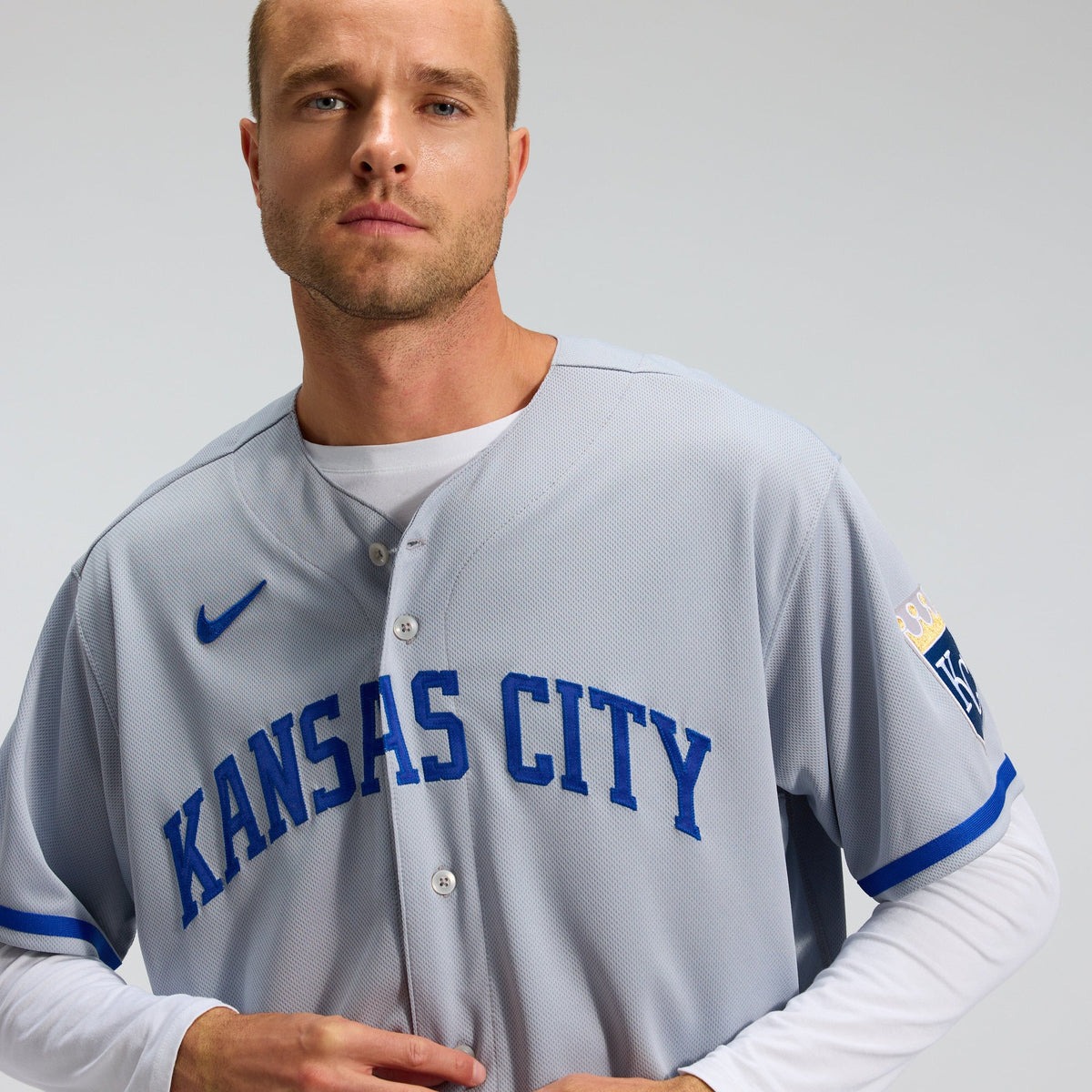 Men's Kansas City Royals Nike Gray 2022 Road Authentic Jersey - 11