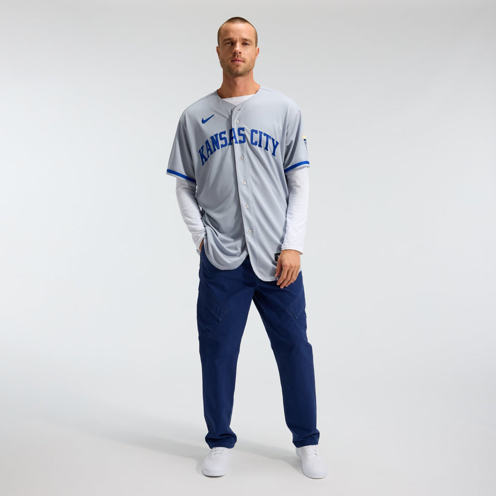Men's Kansas City Royals Nike Gray 2022 Road Authentic Jersey - 4