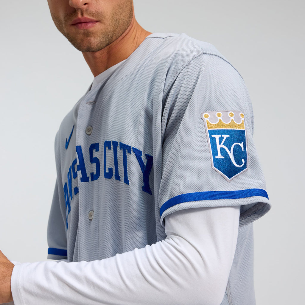 Men's Kansas City Royals Nike Gray 2022 Road Authentic Jersey - 8