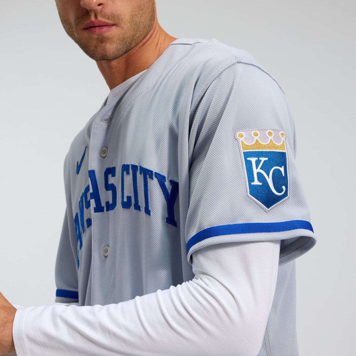 Men's Kansas City Royals Nike Gray 2022 Road Authentic Jersey - 8