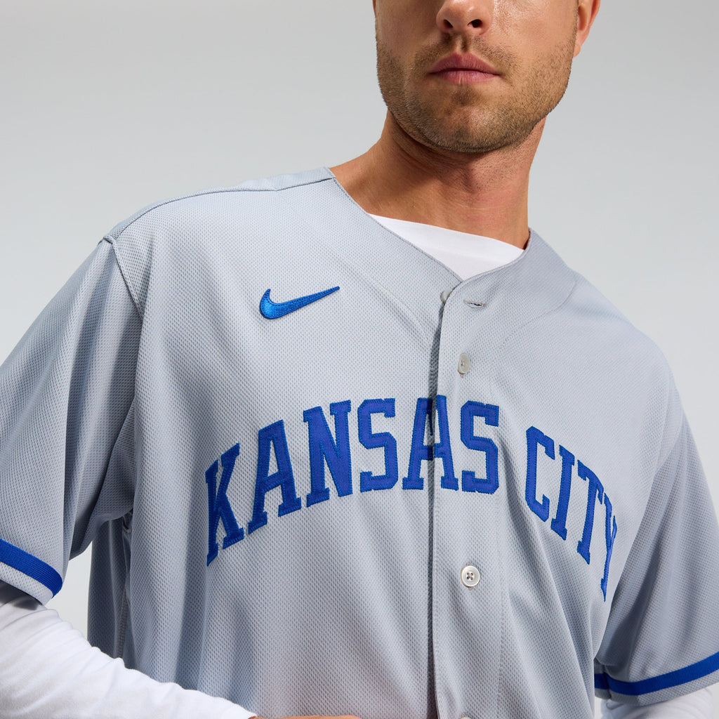 Men's Kansas City Royals Nike Gray 2022 Road Authentic Jersey - 10