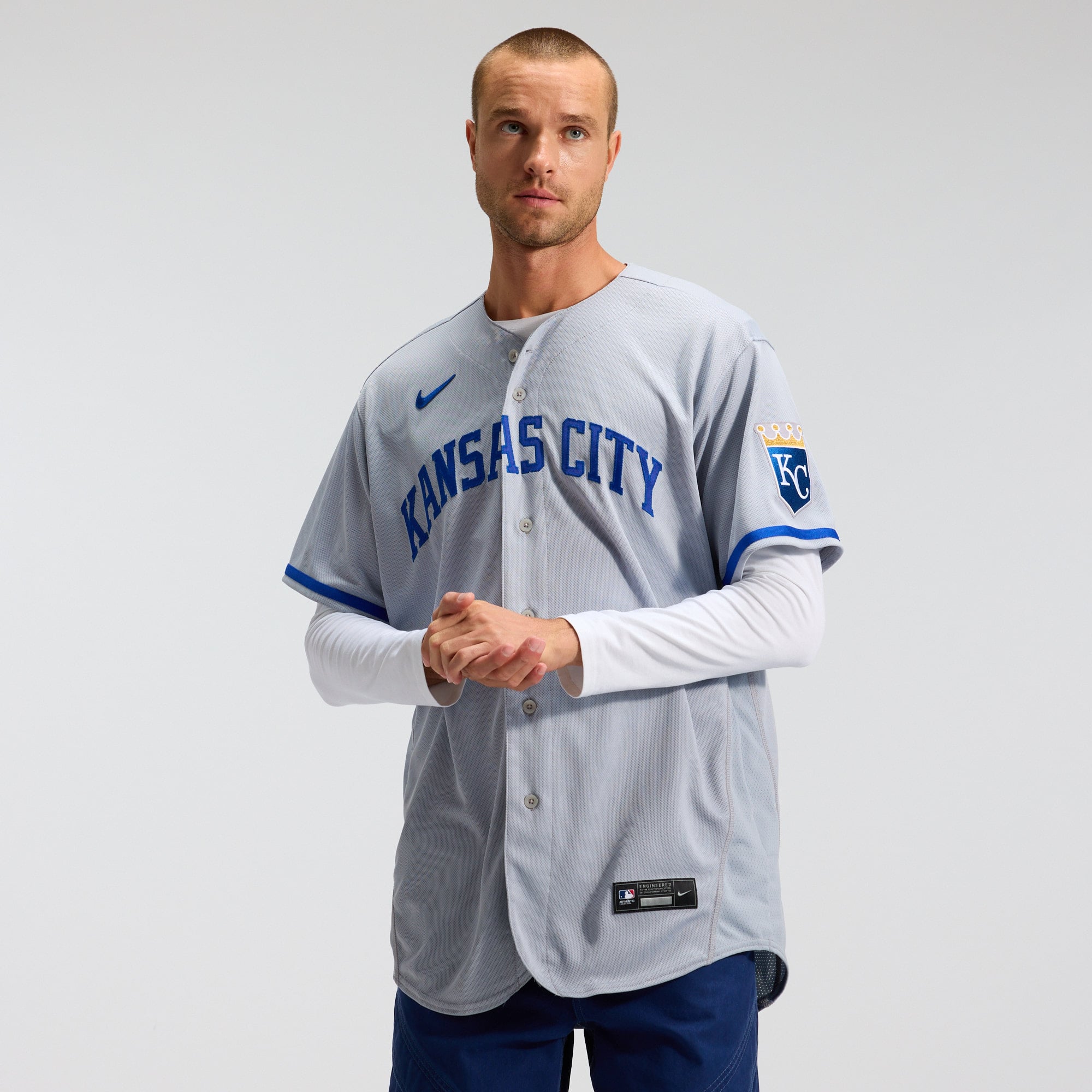 Men's Kansas City Royals Nike Gray 2022 Road Authentic Jersey