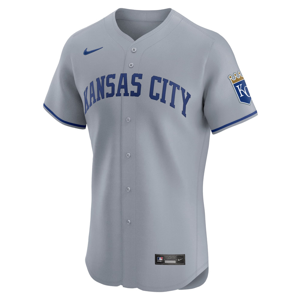 Men's Kansas City Royals Nike Gray Road Vapor Premier Elite Patch Jersey - 3