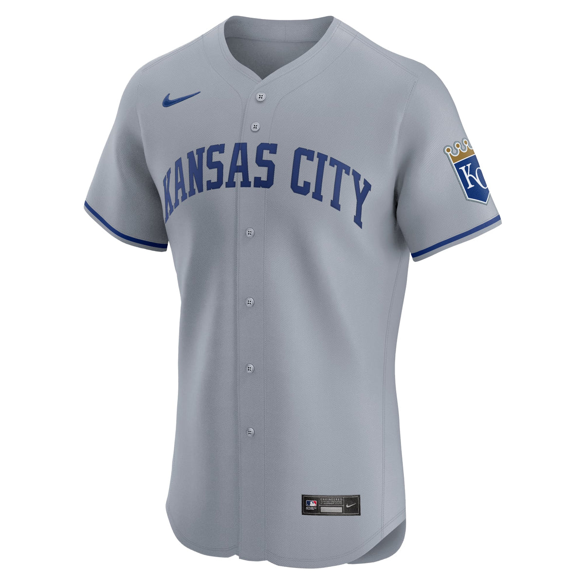 Men's Kansas City Royals Nike Gray Road Vapor Premier Elite Patch Jersey - 3