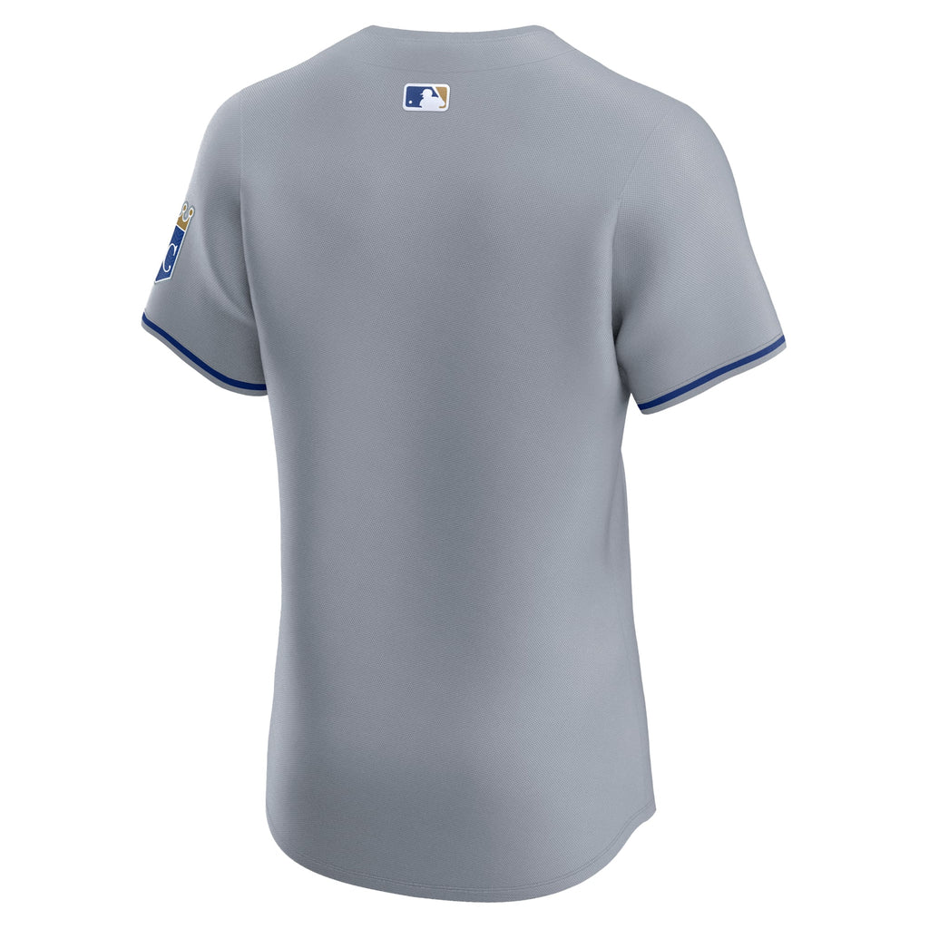 Men's Kansas City Royals Nike Gray Road Vapor Premier Elite Patch Jersey - 4