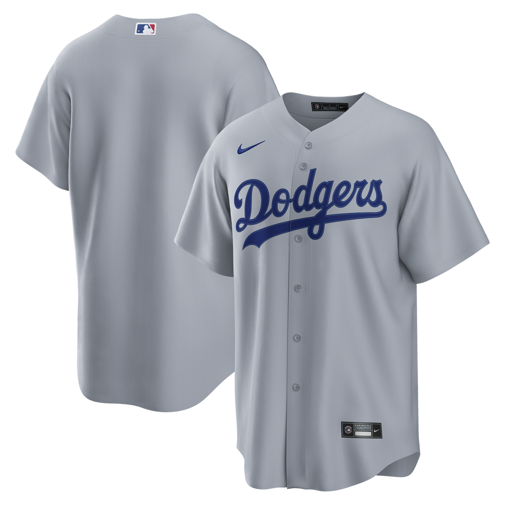 Men's Los Angeles Dodgers Nike Gray Road Replica Jersey - 2