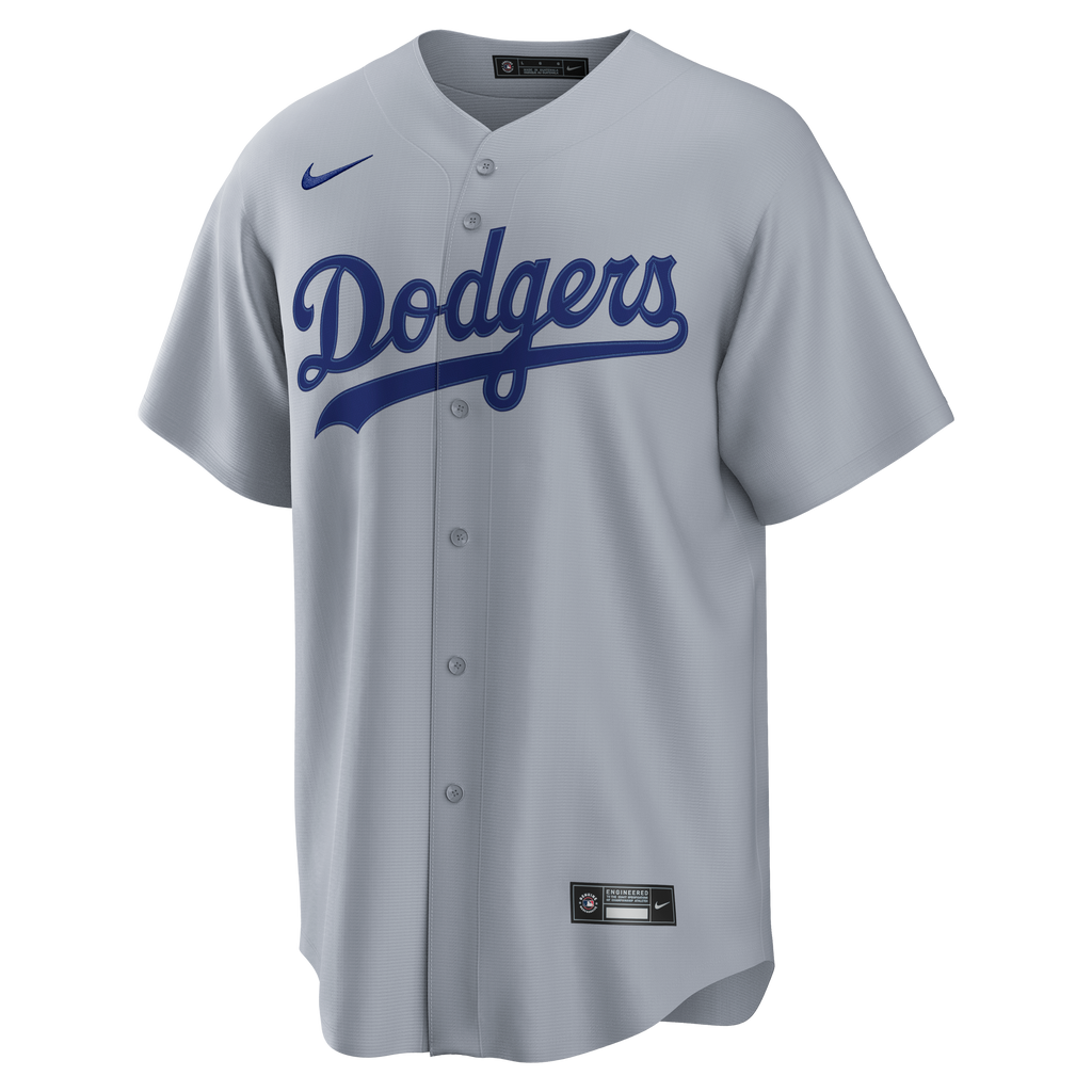 Men's Los Angeles Dodgers Nike Gray Road Replica Jersey - 3