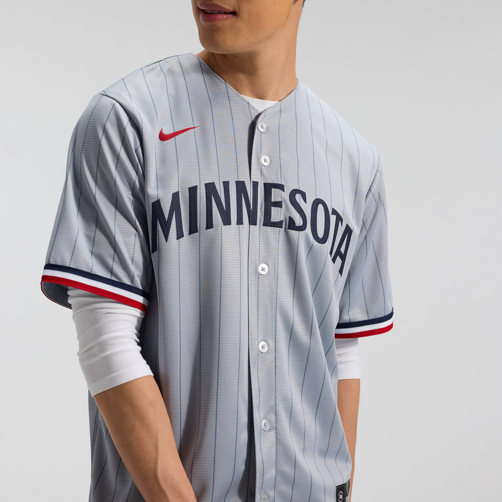 Men's Minnesota Twins Nike Gray Road Replica Team Jersey - 8
