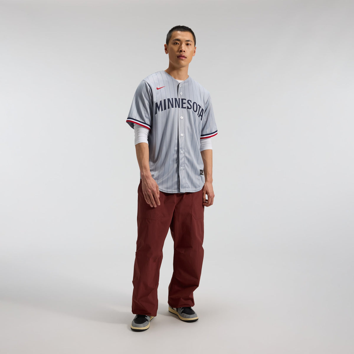 Men's Minnesota Twins Nike Gray Road Replica Team Jersey - 4