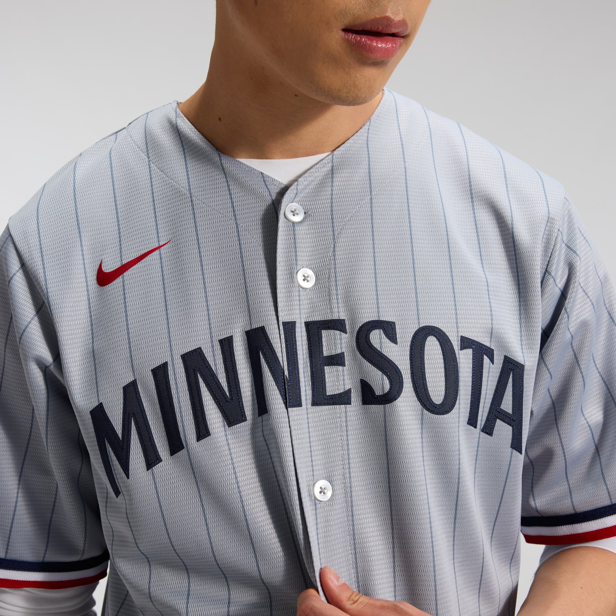 Men's Minnesota Twins Nike Gray Road Replica Team Jersey - 7