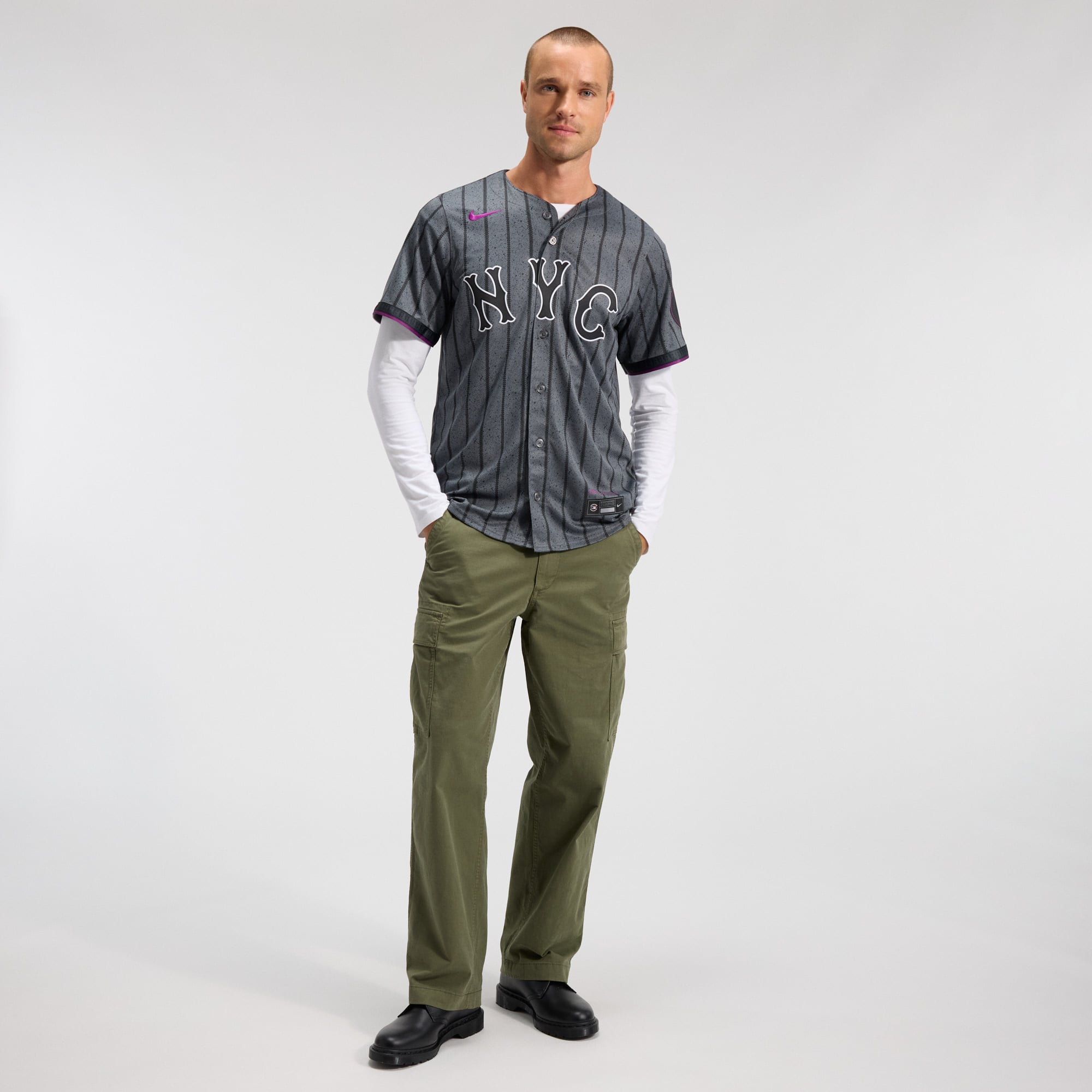 Men's New York Mets Nike Gray City Connect Limited Jersey - 4