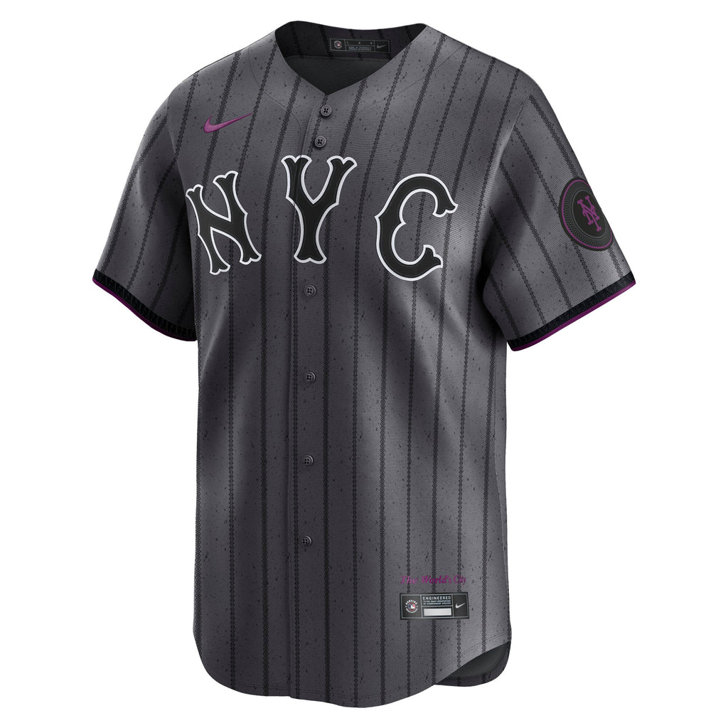 Men's New York Mets Nike Gray City Connect Limited Jersey - 6