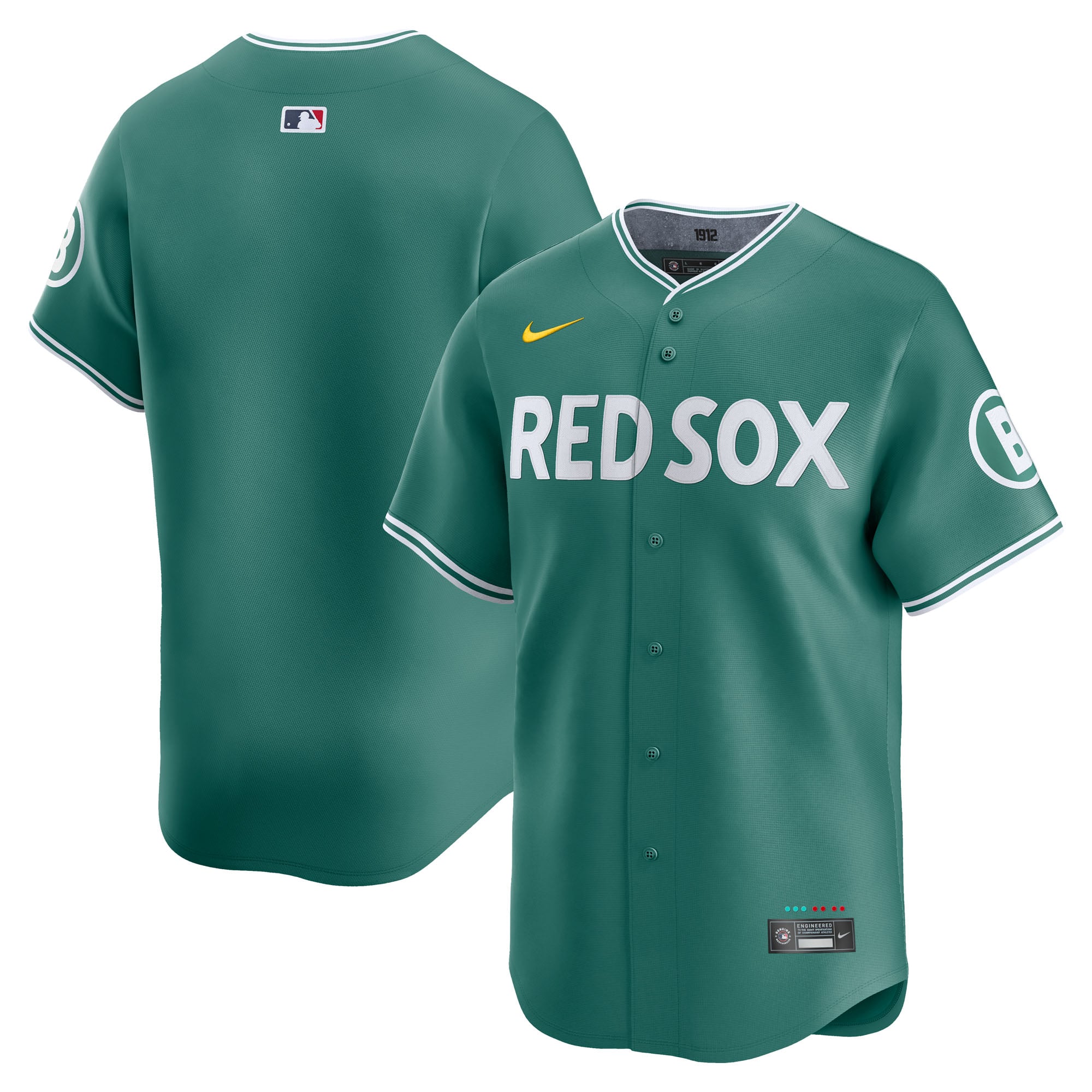 Men's Boston Red Sox Nike Green City Connect Limited Jersey - 2