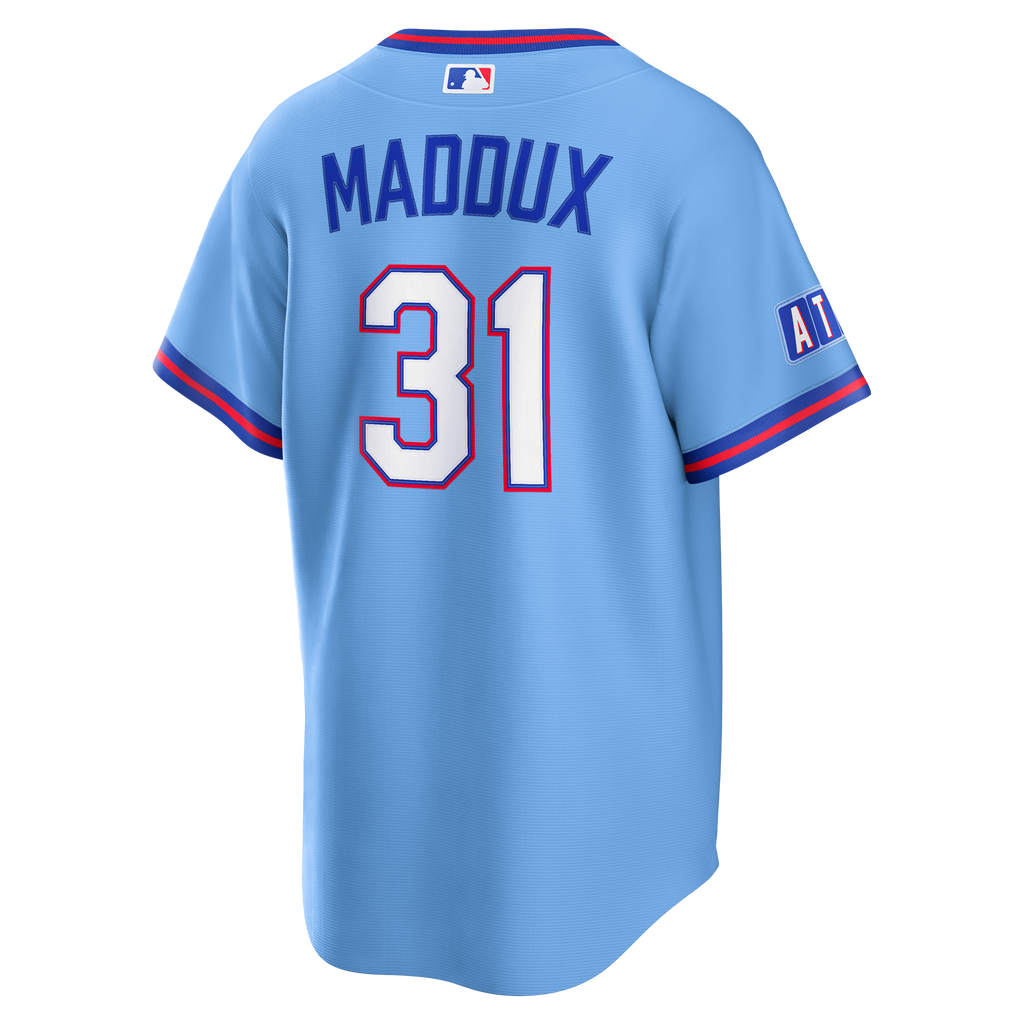 Men's Atlanta Braves Greg Maddux Nike Powder Blue 2026 City Connect Stadium Jersey - 4