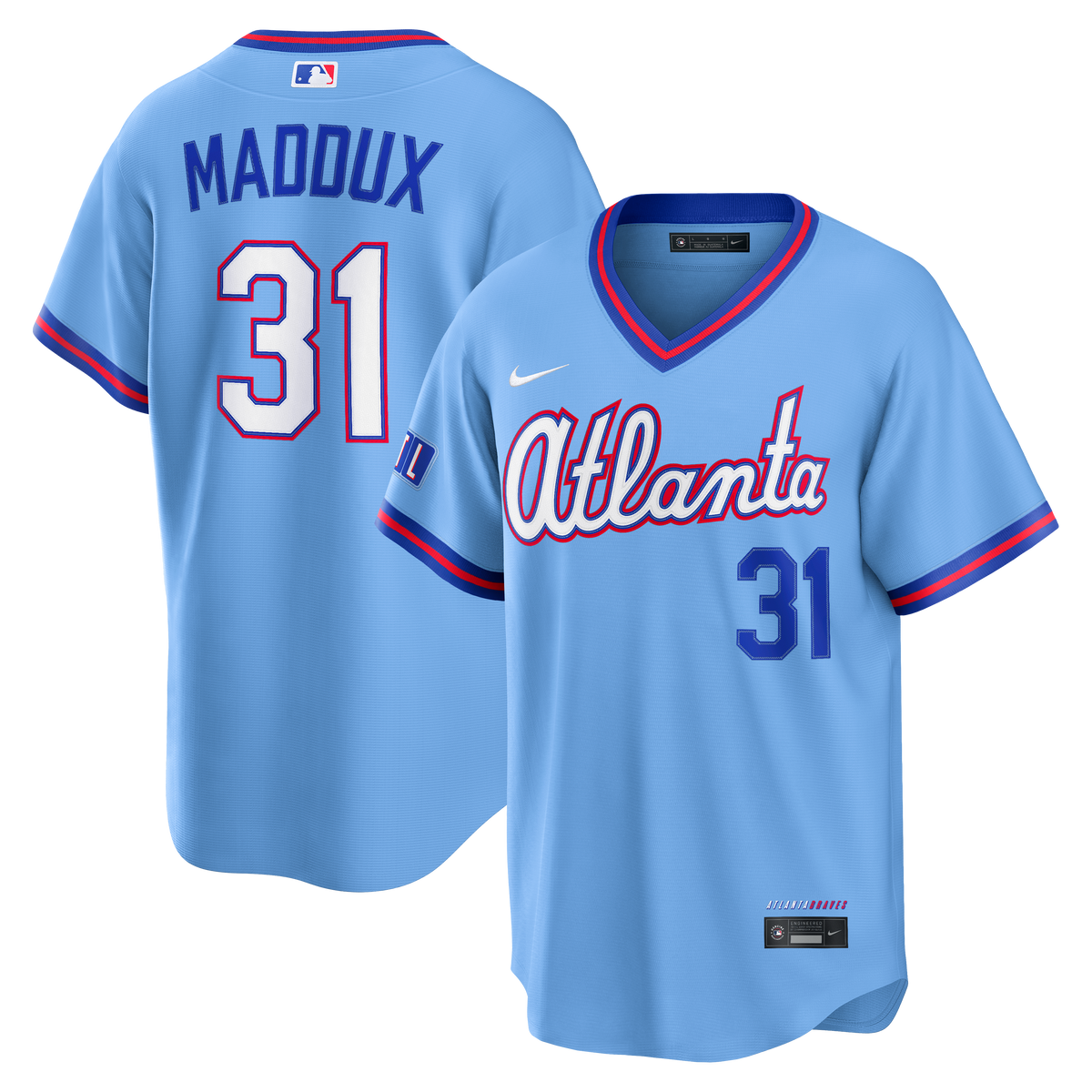 Men's Atlanta Braves Greg Maddux Nike Powder Blue 2026 City Connect Stadium Jersey