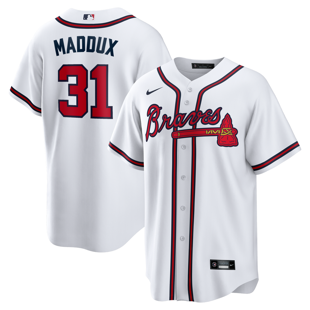 Men's Atlanta Braves Greg Maddux Nike White Home Retired Player Replica Jersey - 2