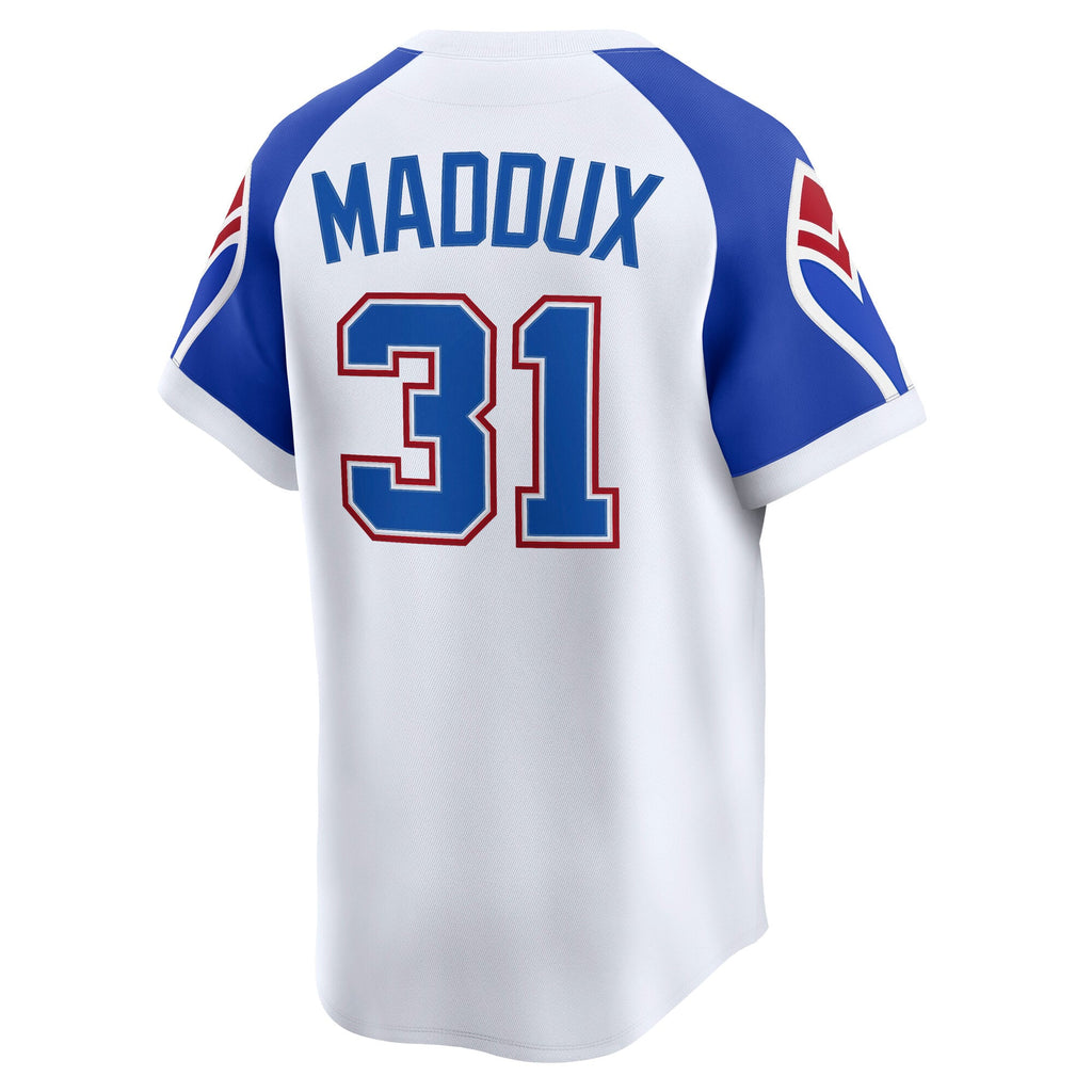 Men's Atlanta Braves Greg Maddux Nike White Throwback Cooperstown Collection Limited Jersey - 4