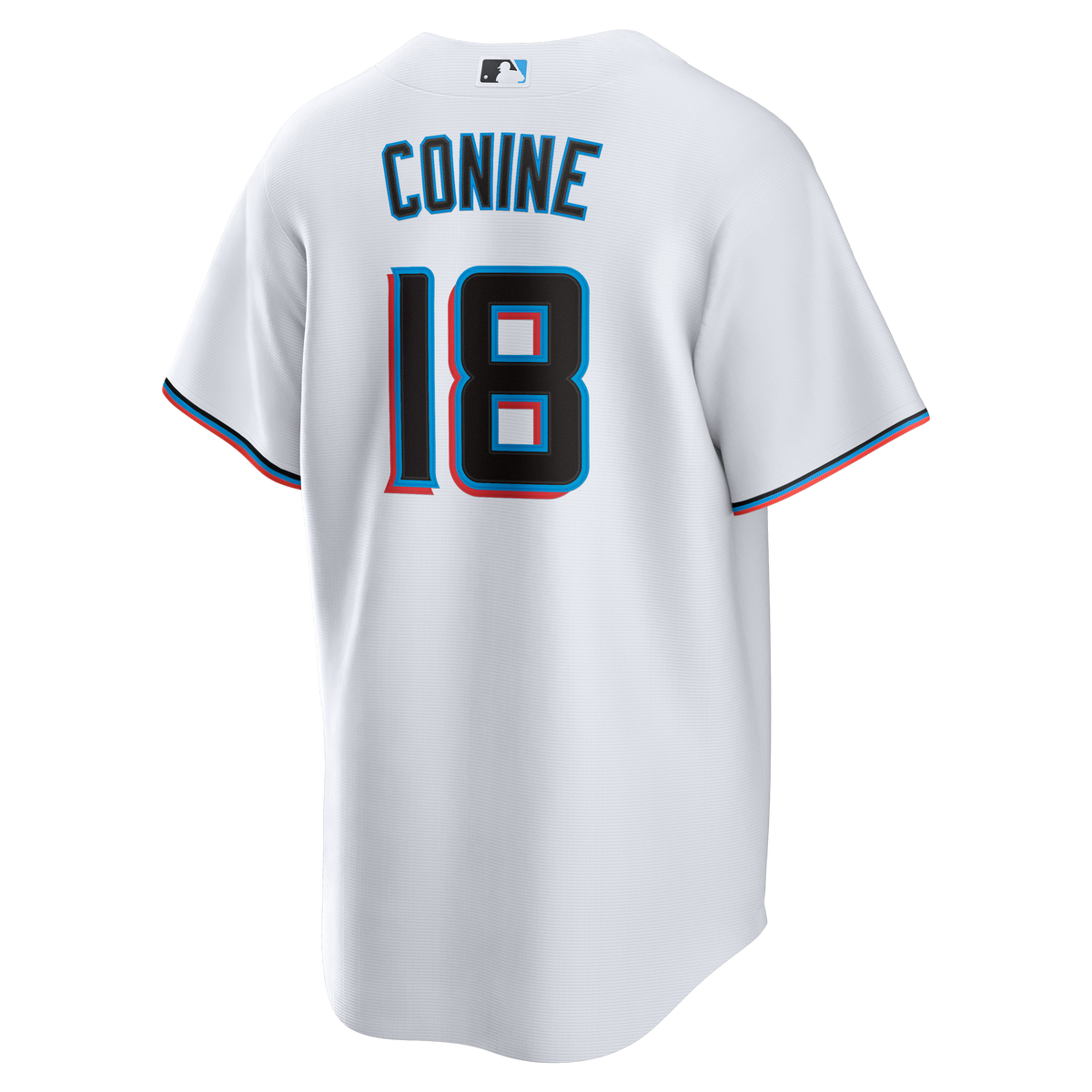 Men's Miami Marlins Griffin Conine Nike White Home Replica Jersey - 4