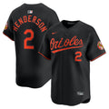 Men's Baltimore Orioles Gunnar Henderson Nike Black Alternate Limited Player Jersey