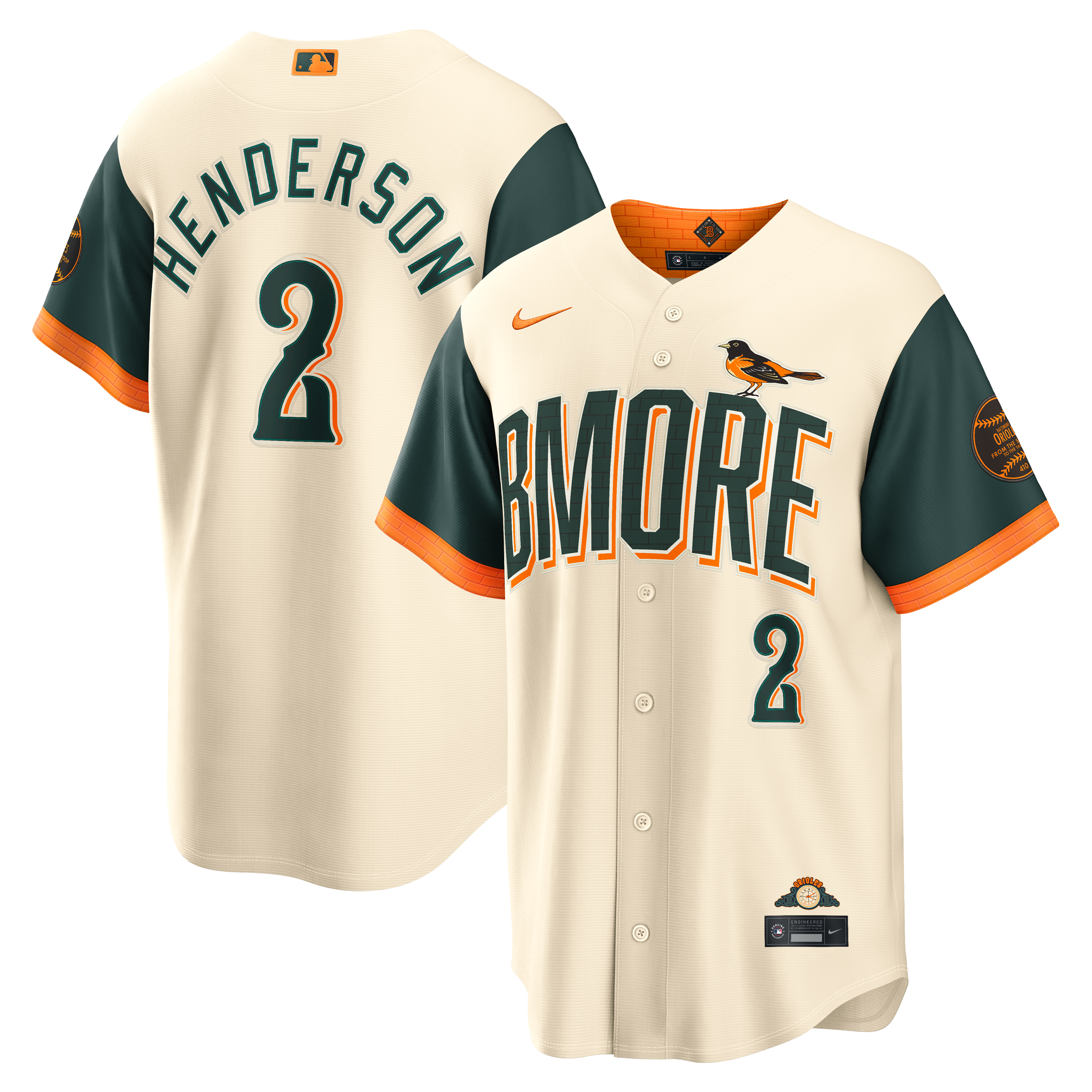 Men's Baltimore Orioles Gunnar Henderson Nike Cream 2026 City Connect Stadium Jersey - 2