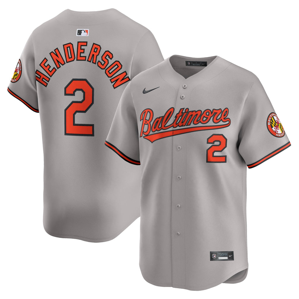 Men's Baltimore Orioles Gunnar Henderson Nike Gray Road Limited Player Jersey