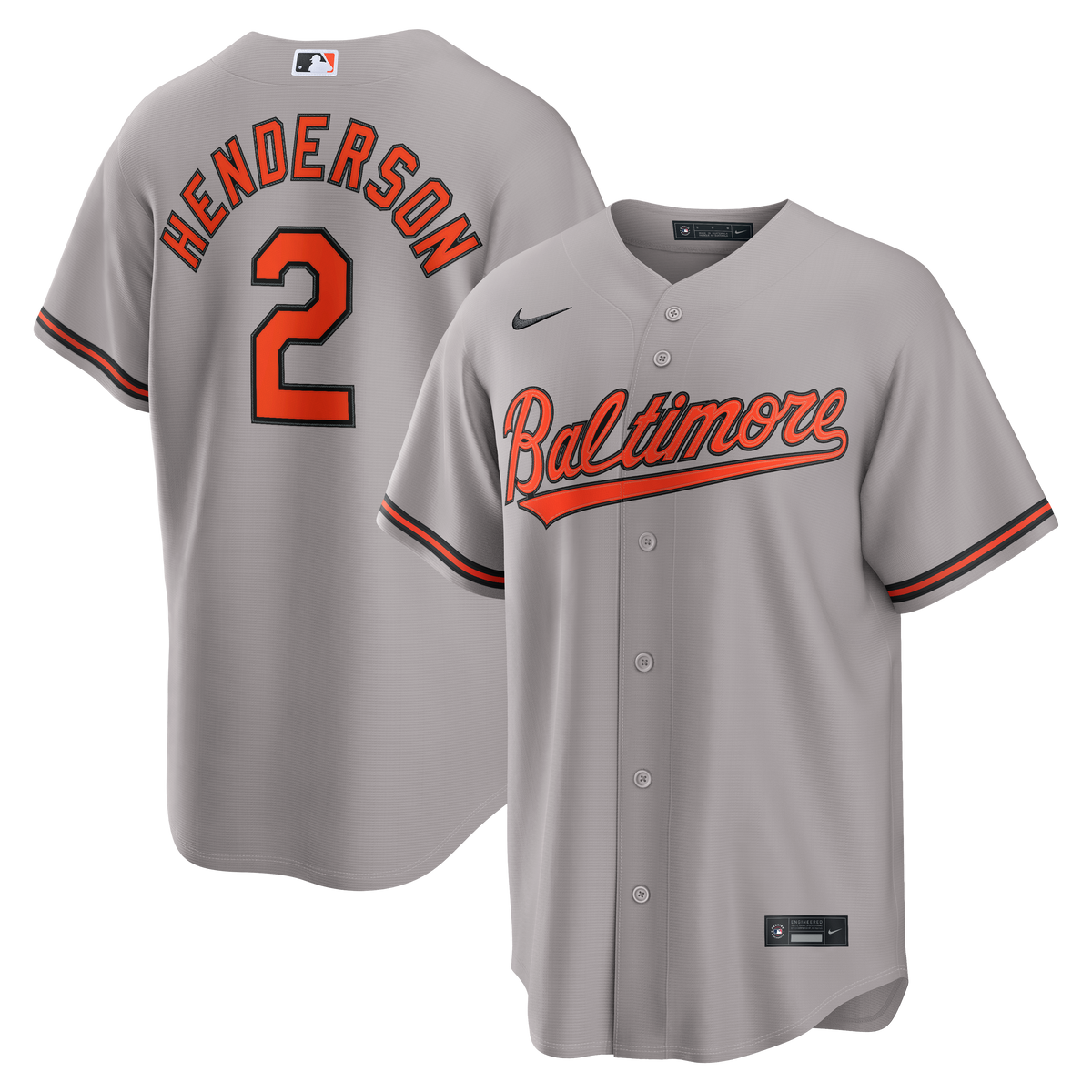 Men's Baltimore Orioles Gunnar Henderson Nike Gray Road Replica Jersey