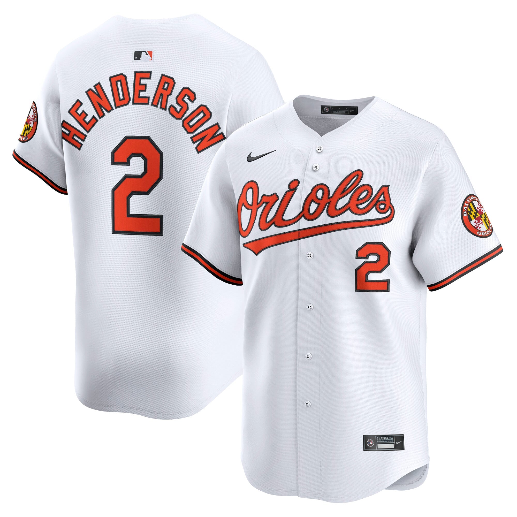Men's Baltimore Orioles Gunnar Henderson Nike White Home Limited Player Jersey - 2